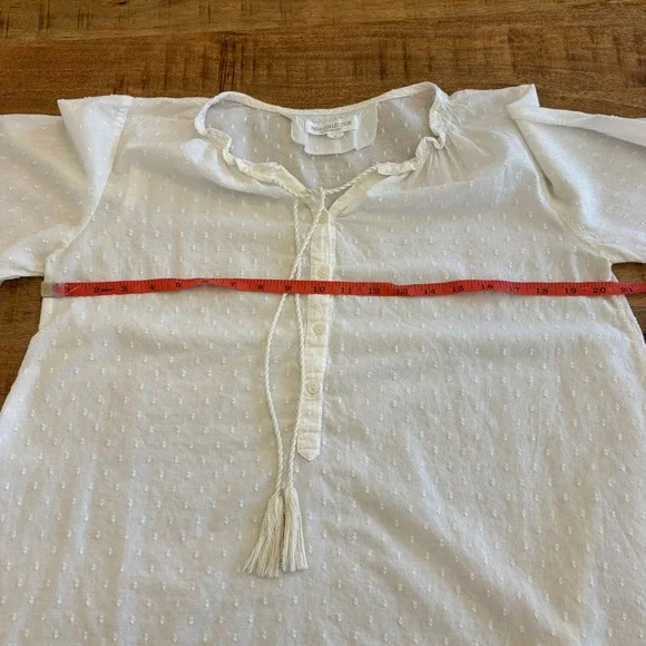 Emerson Fry India Collection Swiss Dot Blouse S Cottage Peasant Boho Coastal - Picture 10 of 11